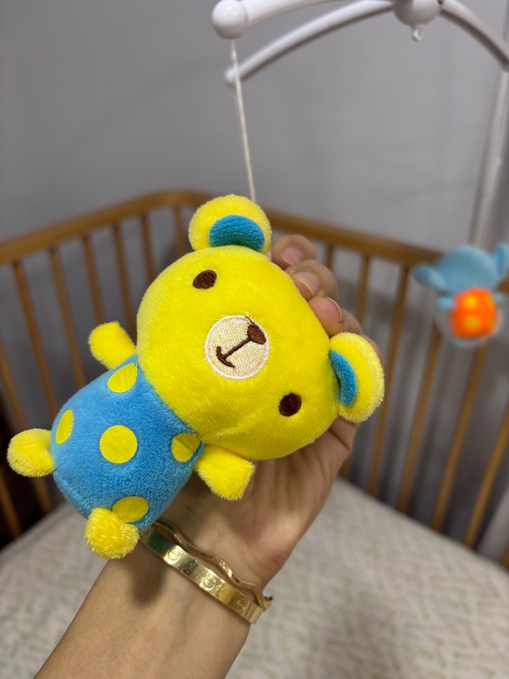 Renkli Peluş Müzikli Bebek Mobil Oyuncak - Görsel 5