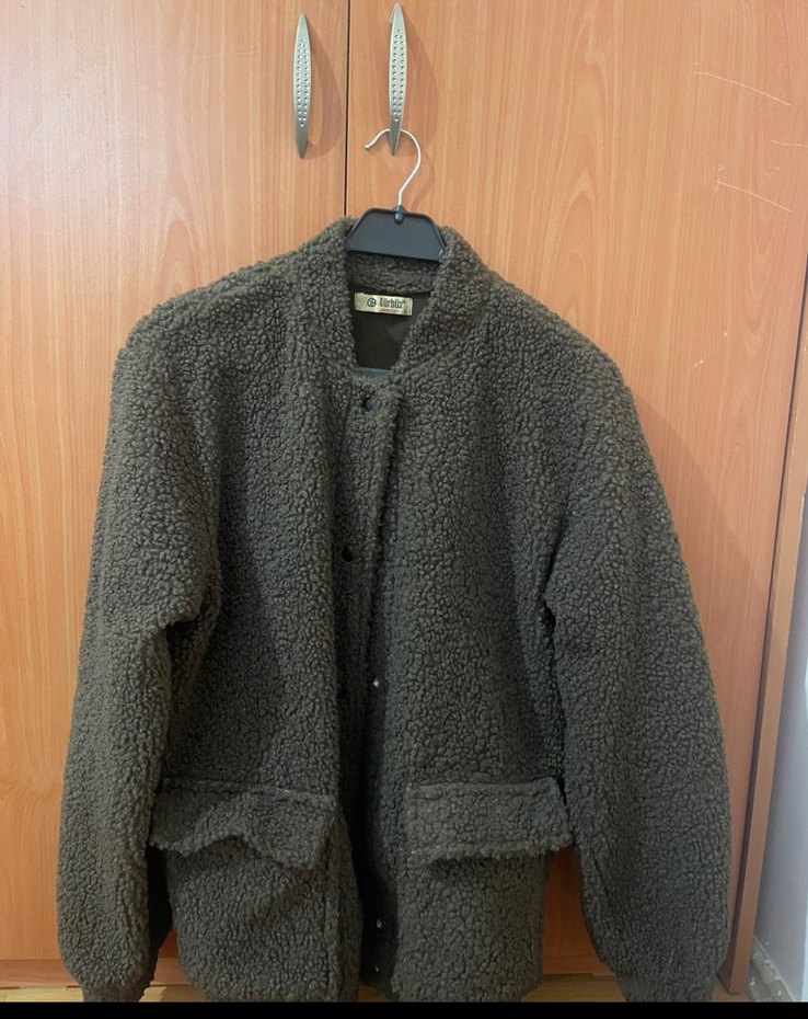 Kahverengi  Kadın peluş mont - Görsel 2