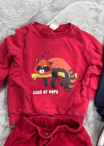 Kırmızı Erkek Bebek İki Parça Takım - Görsel 2