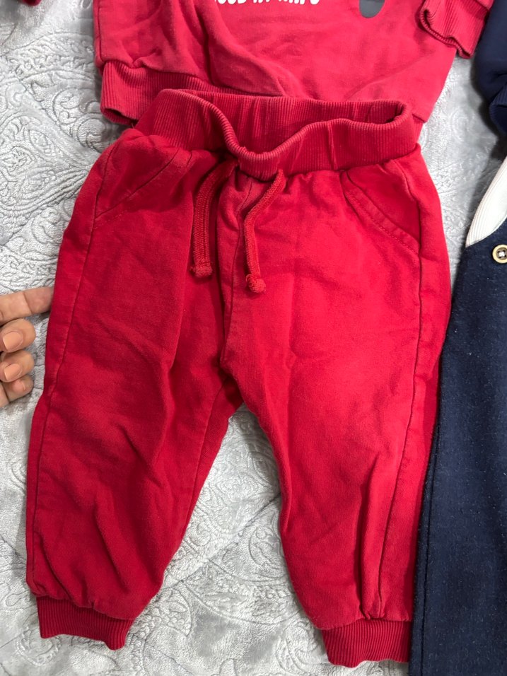 Kırmızı Erkek Bebek İki Parça Takım - Görsel 5