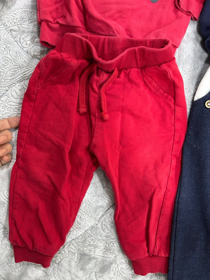Kırmızı Erkek Bebek İki Parça Takım - Görsel 4