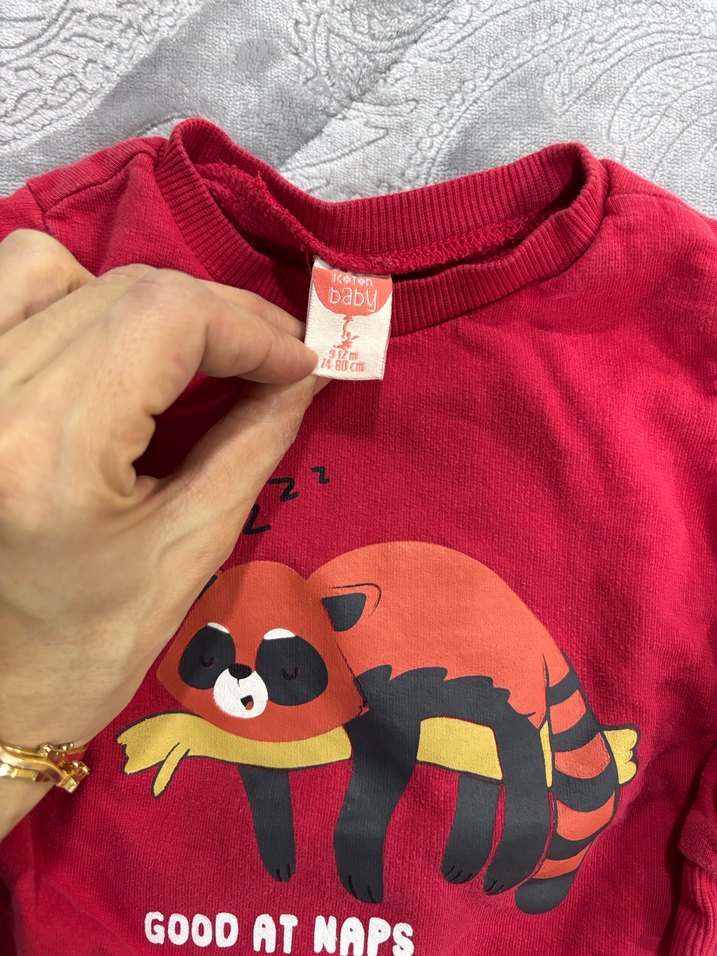 Kırmızı Erkek Bebek İki Parça Takım - Görsel 3