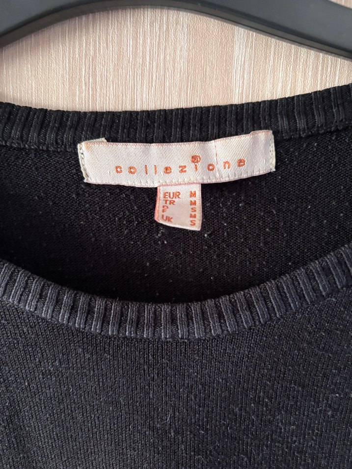 Kadın Siyah Bisiklet Yaka Triko - Görsel 4