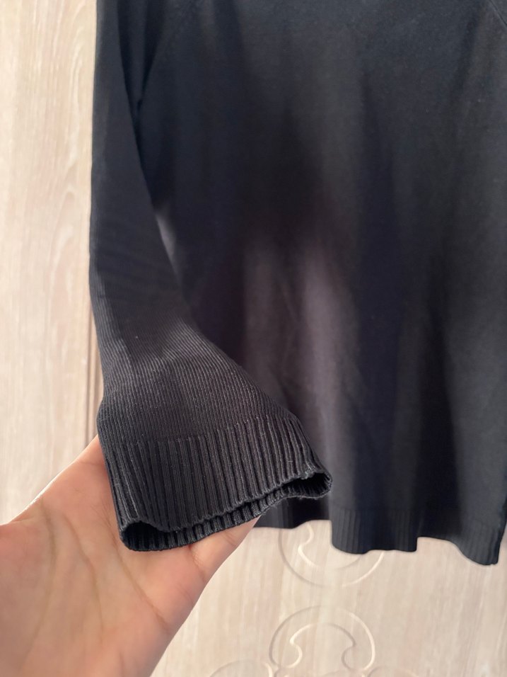 Kadın Siyah Bisiklet Yaka Triko - Görsel 5