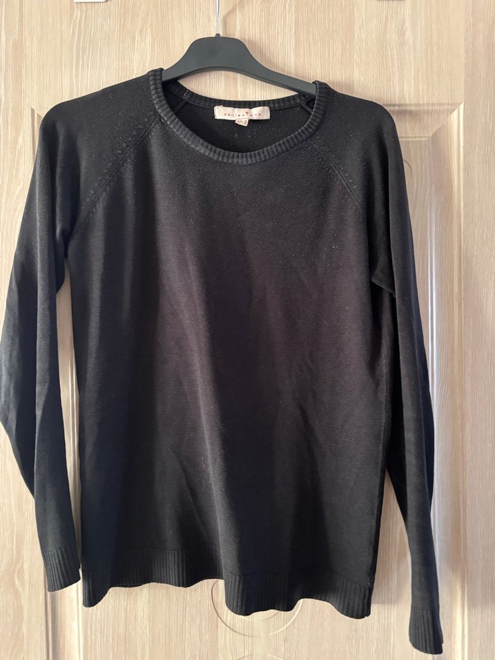 Kadın Siyah Bisiklet Yaka Triko - Görsel 3