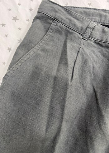 Gri Regular Fit Keten Erkek Pantolon - Görsel 3