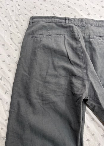Gri Regular Fit Keten Erkek Pantolon - Görsel 6
