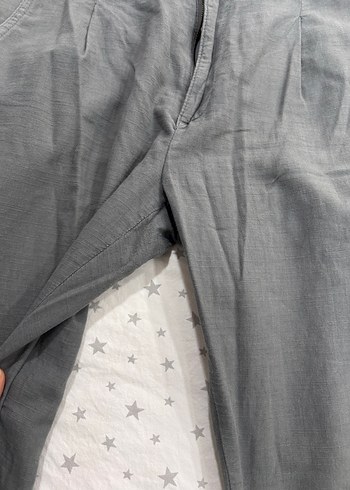 Gri Regular Fit Keten Erkek Pantolon - Görsel 4