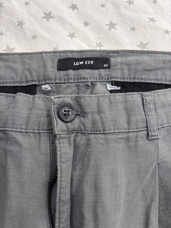 Gri Regular Fit Keten Erkek Pantolon - Görsel 2