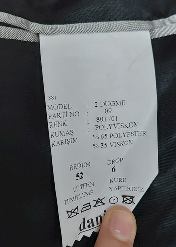 Diğer Erkek Siyah Düğmeli Ofis Ceketi
