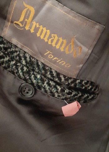 Düğmeli Kahverengi Gri Erkek Yün Kaban - Görsel 6