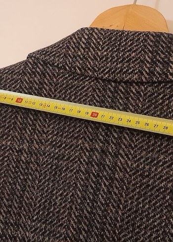 Düğmeli Kahverengi Gri Erkek Yün Kaban - Görsel 7