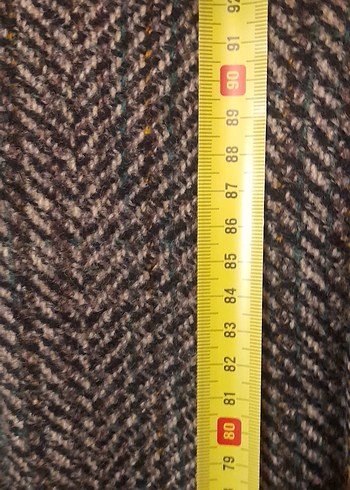 Düğmeli Kahverengi Gri Erkek Yün Kaban - Görsel 9