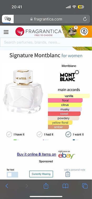 Mont blanc signature parfüm