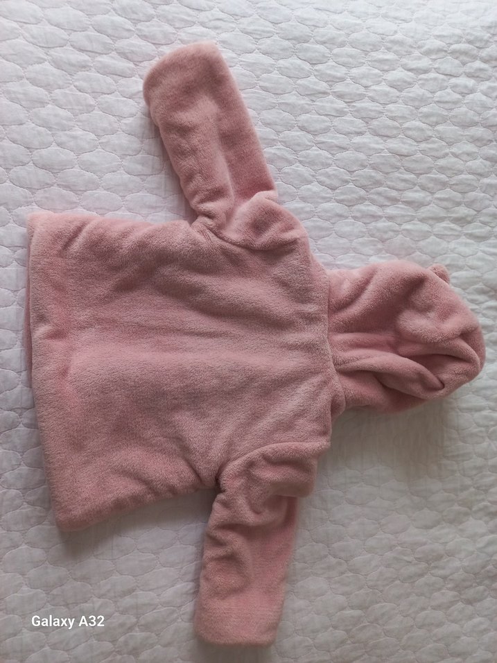 Pembe Kürklü Kız Bebek Tulumu - Görsel 3