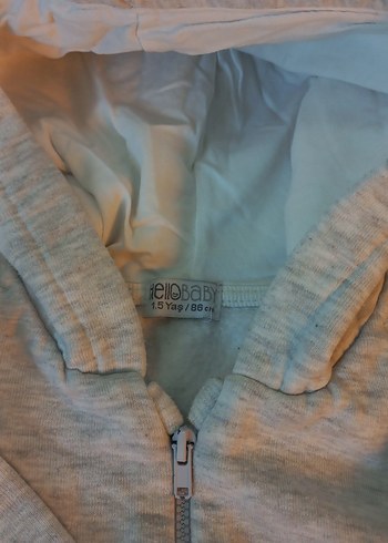 Kapüşonlu Erkek Çocuk Gri Fermuarlı Sweatshirt - Görsel 3