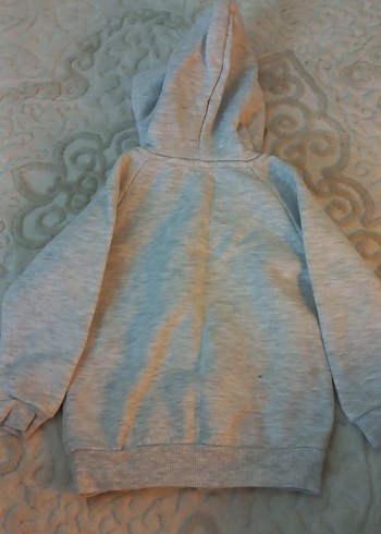 Kapüşonlu Erkek Çocuk Gri Fermuarlı Sweatshirt - Görsel 4