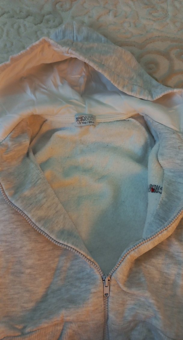 Kapüşonlu Erkek Çocuk Gri Fermuarlı Sweatshirt - Görsel 5