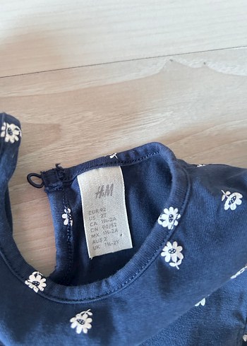 H&M Kız Çocuk Lacivert çiçekli Elbise