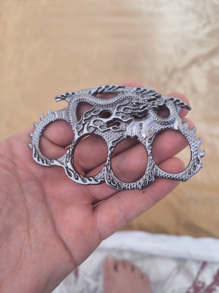 Kayışlı Rock Punk Gri Kadın El Zinciri - Görsel 2