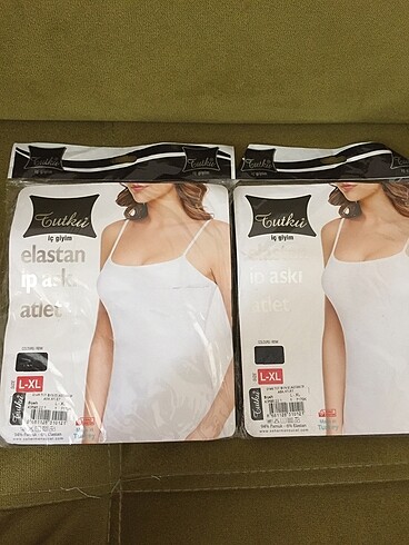 Tutku L - XL ip askılı siyah bayan atlet