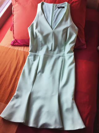 40 Beden Mint rengi elbise