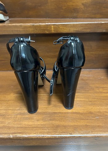 Kadın Siyah Platform Topuklu Tokalı Ayakkabı - Görsel 4