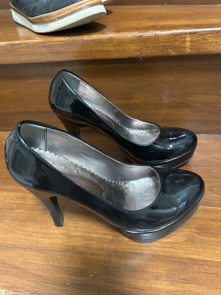 Kadın Siyah Rugan Stiletto Topuklu Ayakkabı - Görsel 4