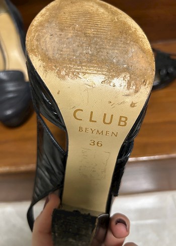 Klasik Siyah Topuklu Kadın Sandalet - Görsel 5