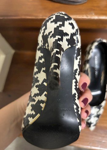 Kadın Siyah-Beyaz Topuklu Stiletto - Görsel 3