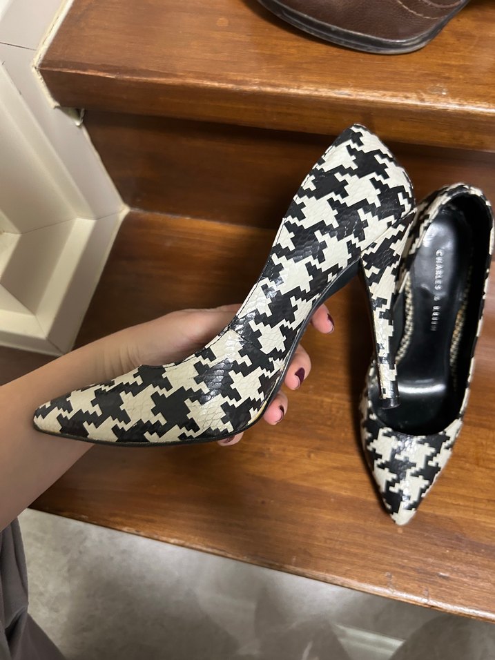 Kadın Siyah-Beyaz Topuklu Stiletto - Görsel 2