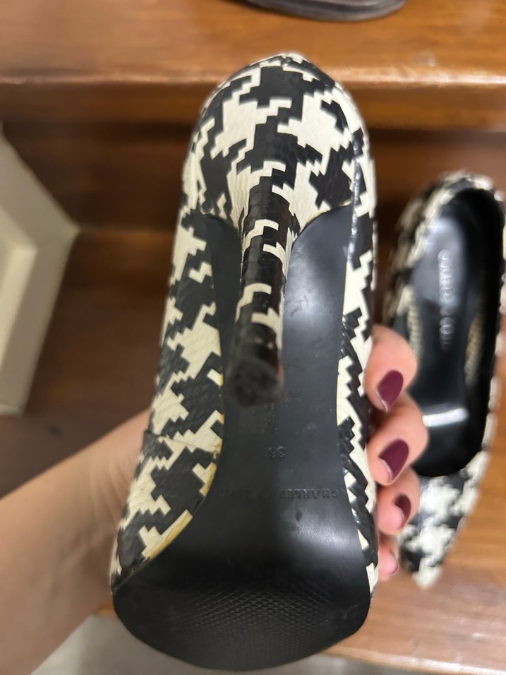 Kadın Siyah-Beyaz Topuklu Stiletto - Görsel 3