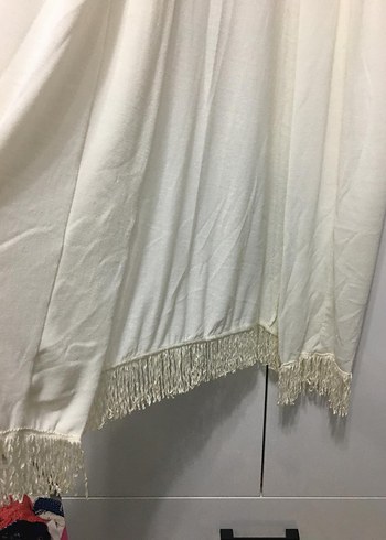 38 Beden beyaz Renk Dantel Detaylı Beyaz V Yaka Kadın Hırka