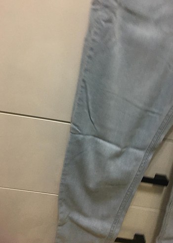38 Beden gri Renk Gri Düğmeli Kadın Midi Kot Pantolon
