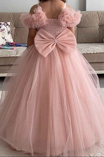 Abiye Çocuk pembe gelinlik abiye elbise