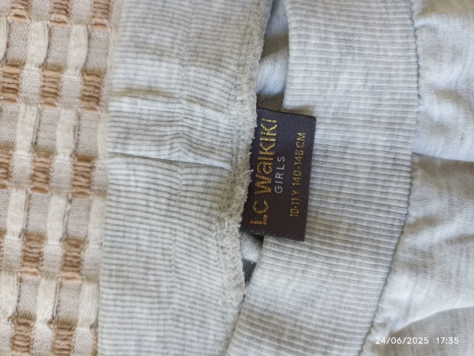 Gri  Bol Kesim Kız Eşofman Altı - Görsel 3