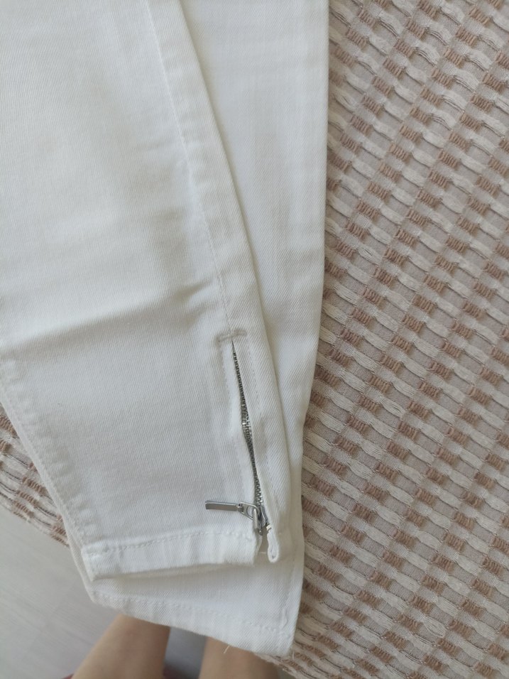 Beyaz Midi Boy Regular Fit Kadın Kot Pantolon - Görsel 2