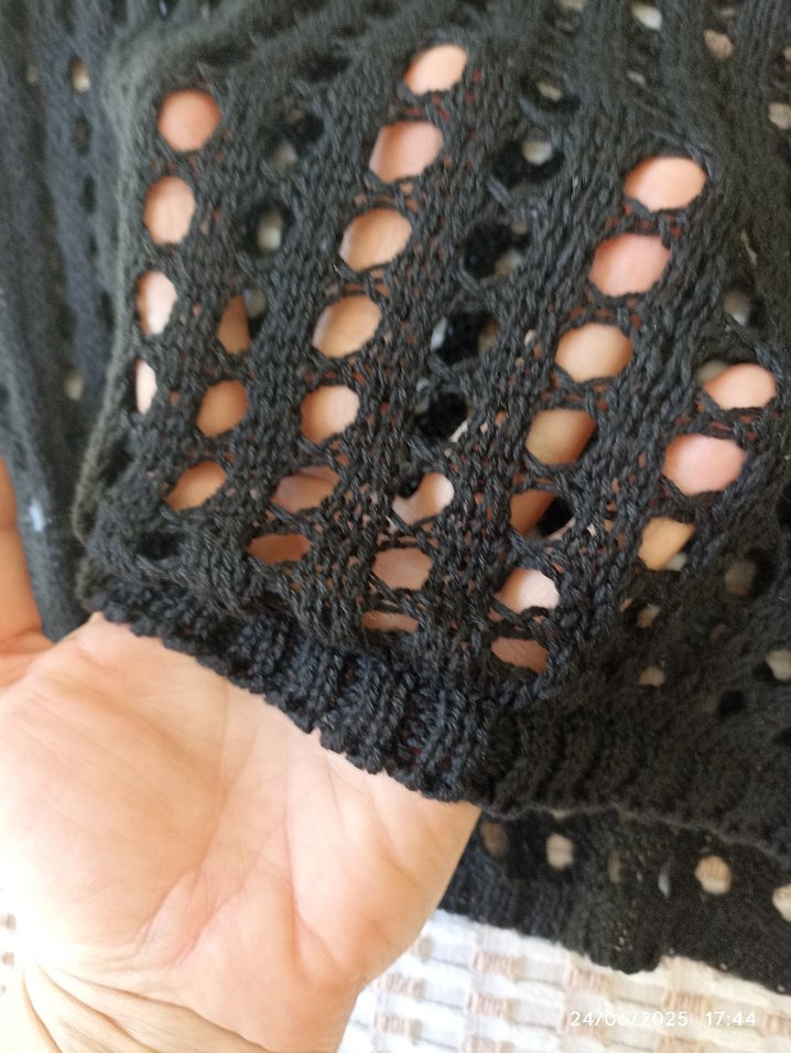 Siyah Örgü Kadın Kazak - Görsel 2