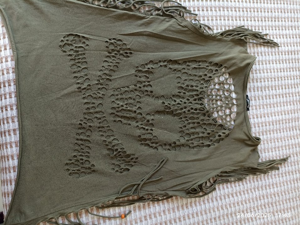 File Detaylı Keten Tunik - Görsel 2