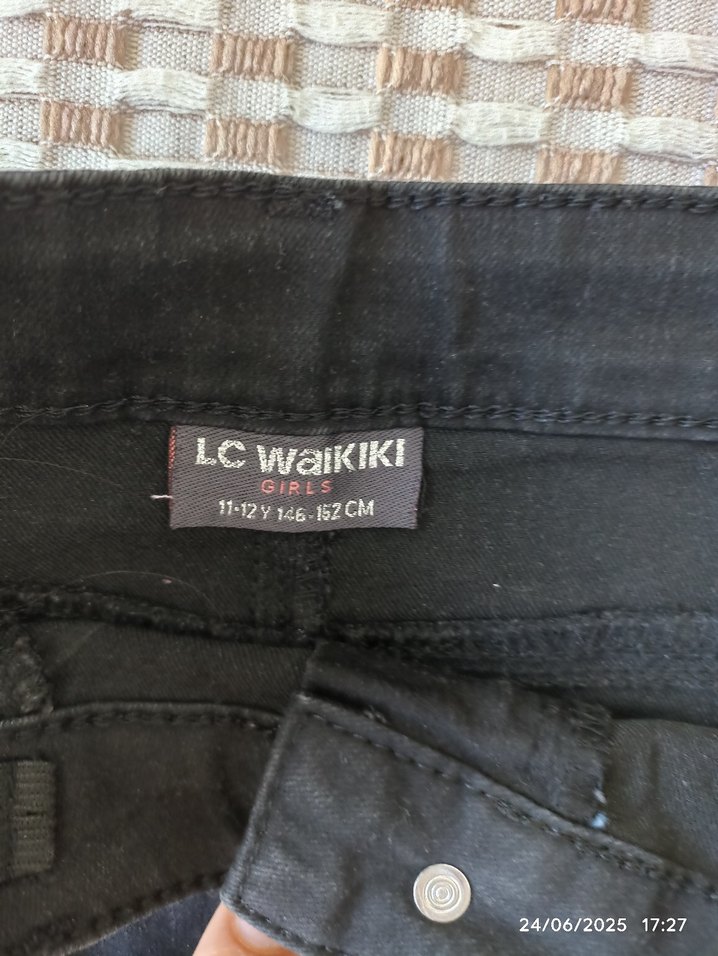 Siyah Pilili Denim Mini Etek - Görsel 2