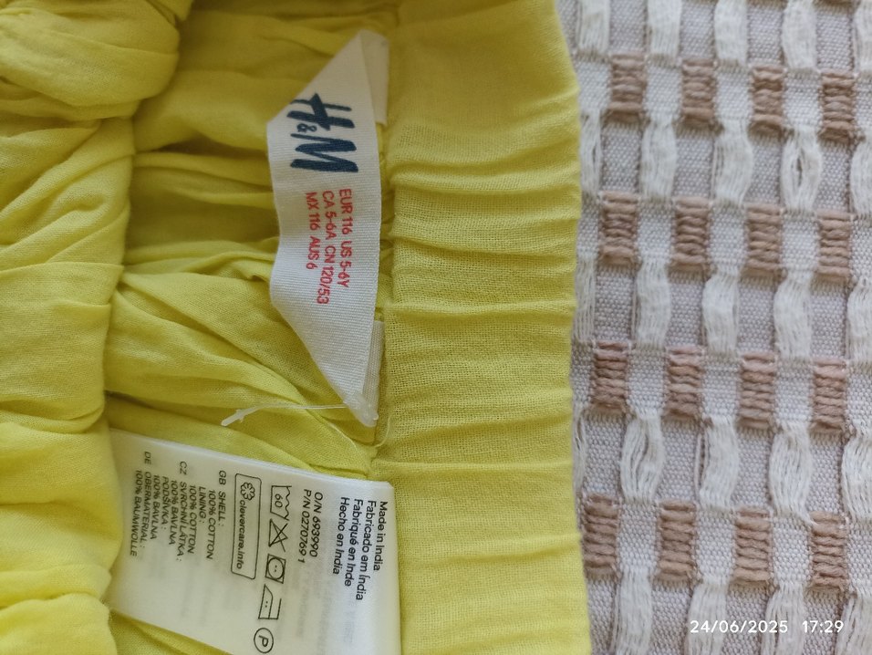 Sarı Pilili Keten Kız Çocuk Etek - Görsel 2