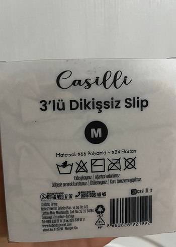 m Beden Casilli 3'lü Dikişsiz Mini Slip