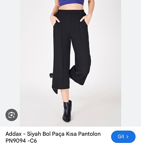 Addax Kısa Bol Paça Pantolon
