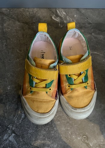 Erkek Çocuk Sarı Bağcıklı Cırtlı Sneakers