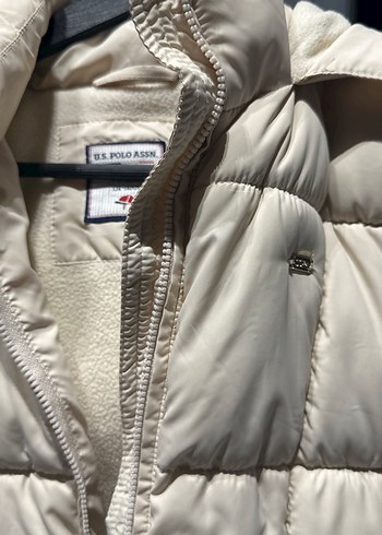 Bej Kürklü Kapüşonlu kız çocuk Yelek - Görsel 2