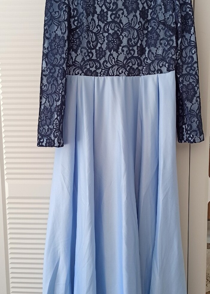 Mavi elbise abiye - Görsel 3