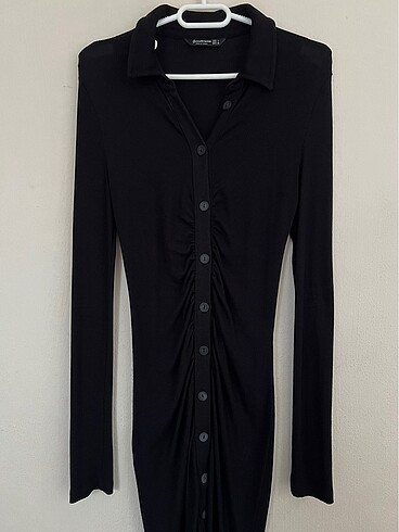 Stradivarius Stradivarius büzgülü polo yaka elbise