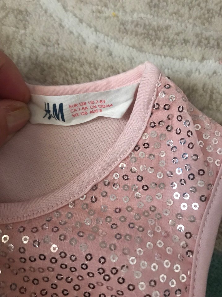 Pul İşlemeli Pembe Kız Çocuk Elbisesi - Görsel 2