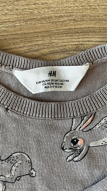 24-36 Ay Beden H&M tavşanlı ince triko kazak 2/4 yaş