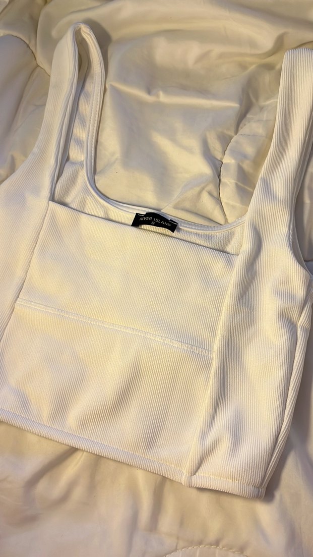 Beyaz Kadın Crop Top - Görsel 2